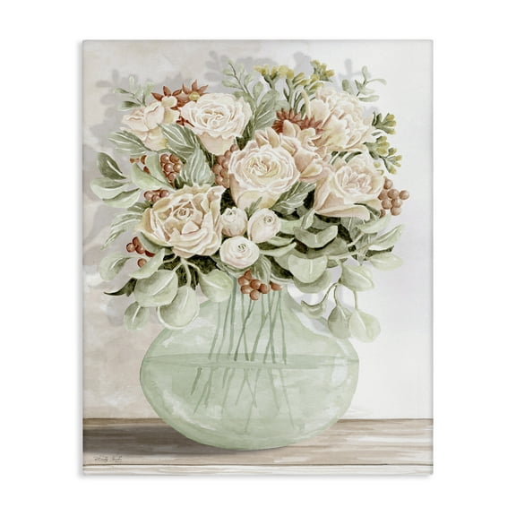 Stupell Industries Rose & Herb Bouquet Plants & Flowers Painting Wrapped Canvas Art Print Wall Art, 16 x 20
