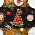 thumbnail image 5 of Smile Balck Snowman Let It Snow Winter Table Runner, Seasonal Christmas Kitchen Dining Table Decoration for Home Party Indoor 13x72 Inch, 5 of 6