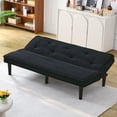 thumbnail image 2 of Jopath 66" Corduroy Loveseat Futon Sofa Bed,Sleeper Sofa Loveseat Convertible Couch for Small Spaces,Apartment, Bedroom,Black, 2 of 7