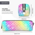thumbnail image 3 of Cauagu Fish Scale Print Leather Pencil Pen Case - Stationery Bag Portable Stationery Bag Big Capacity Pencil Pouch Cosmetic Organizer Bag for Men & Women, 3 of 7