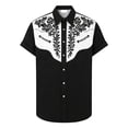 thumbnail image 4 of CONZONE Mens Buttons Down Shirts Short Sleeve Shirts for Men Trendy Western Cowboy Graphic Lapel Soft Lightweight Tops, 4 of 4