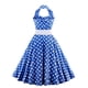 thumbnail image 3 of Vestidos Para Mujer Vestidos Casuales Sin Mangas Cuello Redondo Retro Estampado de Lunares Cinturón de Cintura Alta Cuello Halter Vestido Sin Espalda Odeerbi ODB149622, 3 of 3