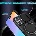 thumbnail image 4 of ELEHOLD Rugged Case for iPhone 17 with Sliding Camera Lens Cover Rotation Ring Holder Stand Function Compatible with Mag Safe Shockproof Cover for iPhone 17 - Black, 4 of 10