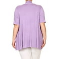 thumbnail image 4 of Moa Collection Women's Plus Size Short Sleeves Draped Open Front Casual Solid Cardigan, 4 of 5