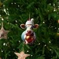 thumbnail image 3 of SDJMa Cow Christmas Ornament, Cute Cartoon Cow Christmas Tree Hanging Ornament for Cow Lover Gift, Cars Backpacks Home Holiday Party Decoration, 3 of 9