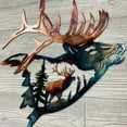 thumbnail image 5 of OAVQHLG3B Metal Wall Art Decor Collections, Strange Elk Deer Hunting & Trout Fishing Scene Artist's Home Decoration Sculpture for Living Room Bedroom Bathroom Decoration, 5 of 9