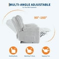 thumbnail image 3 of Garvee Fauteuil Inclinable en Velours Côtelé, Sofa Inclinable Manuel Réglable 90°-160° avec Pochette Latérale, Gris, 3 of 4
