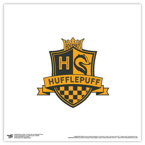 Gallery Pops Harry Potter - Symbol Revival Hufflepuff Crest Wall Art, Unframed Version, 12" x 12"