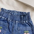 thumbnail image 4 of Girls' Blue Denim Shorts with Cherry Applique, High Waisted Elastic Waist Jean Shorts for Kids to Big Kids,Size 3-4T, 4 of 5