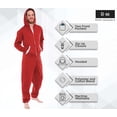 thumbnail image 4 of Ross Michaels - Mens Onesie with Hood - Holiday Pajamas - One Piece Pajama - Red, Large, 4 of 6