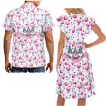 thumbnail image 5 of Garronmavis Cute Dwarf Matching Couple Outfits Valentine's Day Husban and Wife Clothing Fashion Men's Short Sleeve Beach Shirt Size XS and Midi Dress V-neck Hawaiian Dresses with Pocket, 5 of 6