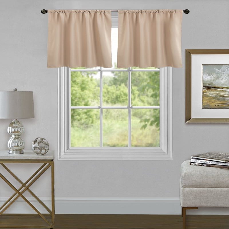Window Square Valance Howarmer Square Plain Window Short Curtain Valance, Soft Rod Pocket ...