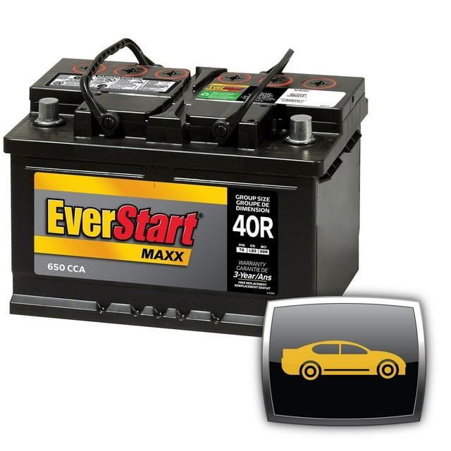 EverStart AUTO MAXX-40R, 12 Volt, Car Battery, Group Size 40R, 650 CCA