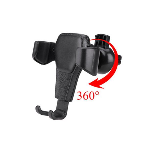 Soporte de teléfono móvil para coche, Clip de ventilación de aire para iPhone 11, XS, X, XR, 7, accesorio de teléfono"360 Black" Fivean Soporte para teléfono de coche