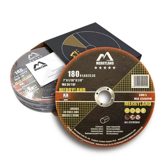 Merryland Cut Off Wheel 7 inch for Angle Grinder, Metal Cutting Wheel 7 X 1/16 X 7/8 Ultra Thin 25 Pack, Iron Stainless Steel Cutting Disc, Expert-Line E12101642