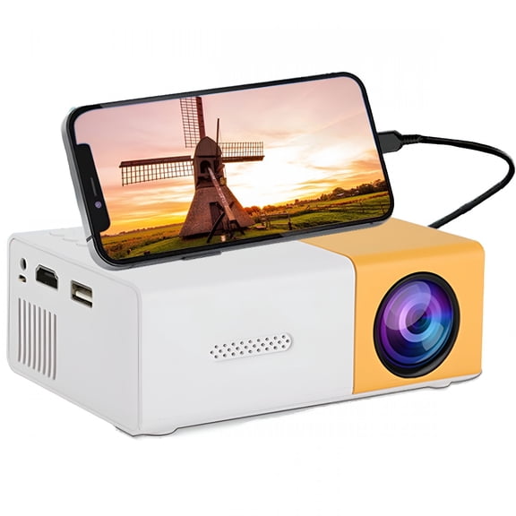 GJX Mini Projector, WiFi Projector Support 1080P Portable Movie Projector, Phone Can Connect to Movie Wirelessly, Compatible with Smartphone/ Tablet/ Laptop/ TV Stick/ USB Drive