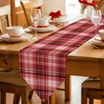 thumbnail image 2 of Red Black Buffalo Plaid Table Runner Linen Burlap Table Runner 72 Inches Long White Farmhouse Modern Striped Dresser Scarves for Kitchen Island Coffee Dining Room Party Wedding Holiday Decor 18"x72", 2 of 8