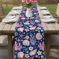 thumbnail image 4 of Beach Coastal Table Runner 72 Inches, Summer Nautical Shell Starfish Coral Blue Bed Runner Dresser Scarves Tabletop for Indoor Outdoor Parties/Ceremony/Banquet, 13" x 72", 4 of 9