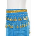 thumbnail image 6 of TiaoBug Kids Girls Belly Dance Harem Pants Chiffon Bloomer Trousers with Tassels Waist Chain Hip Scarf Sky Blue 9-12, 6 of 7