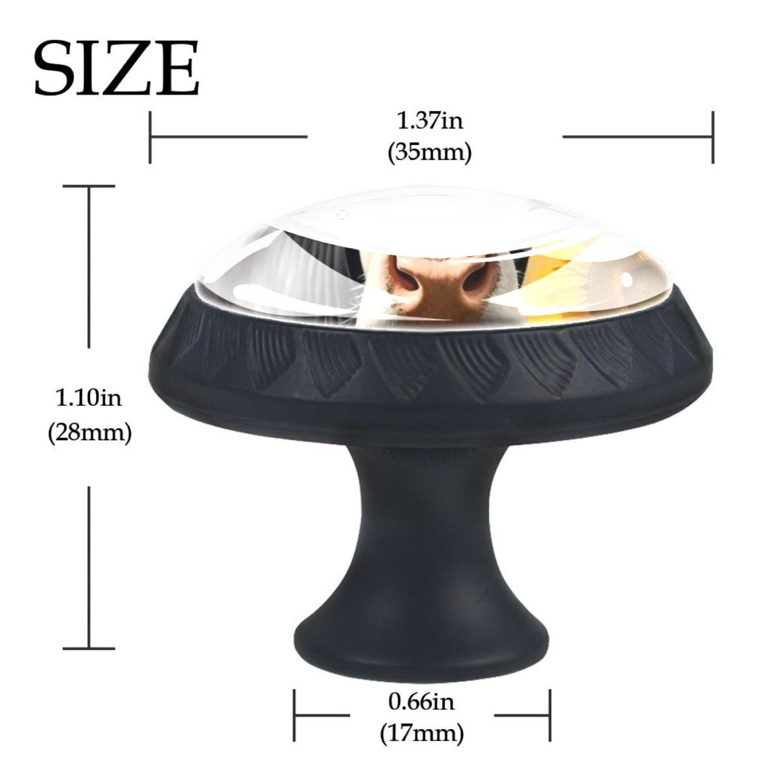 4 Pcs Cow and Sunflower Knobs for Kitchen Cabinet Cupboard Dresser Bookcase Drawer Pulls Handles Round Home Decor