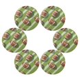 thumbnail image 3 of Round Placemats Set of 4 Heat Resistant Washable Kitchen Table Decorations 15.4in Rugby Balls Pattern, 3 of 7