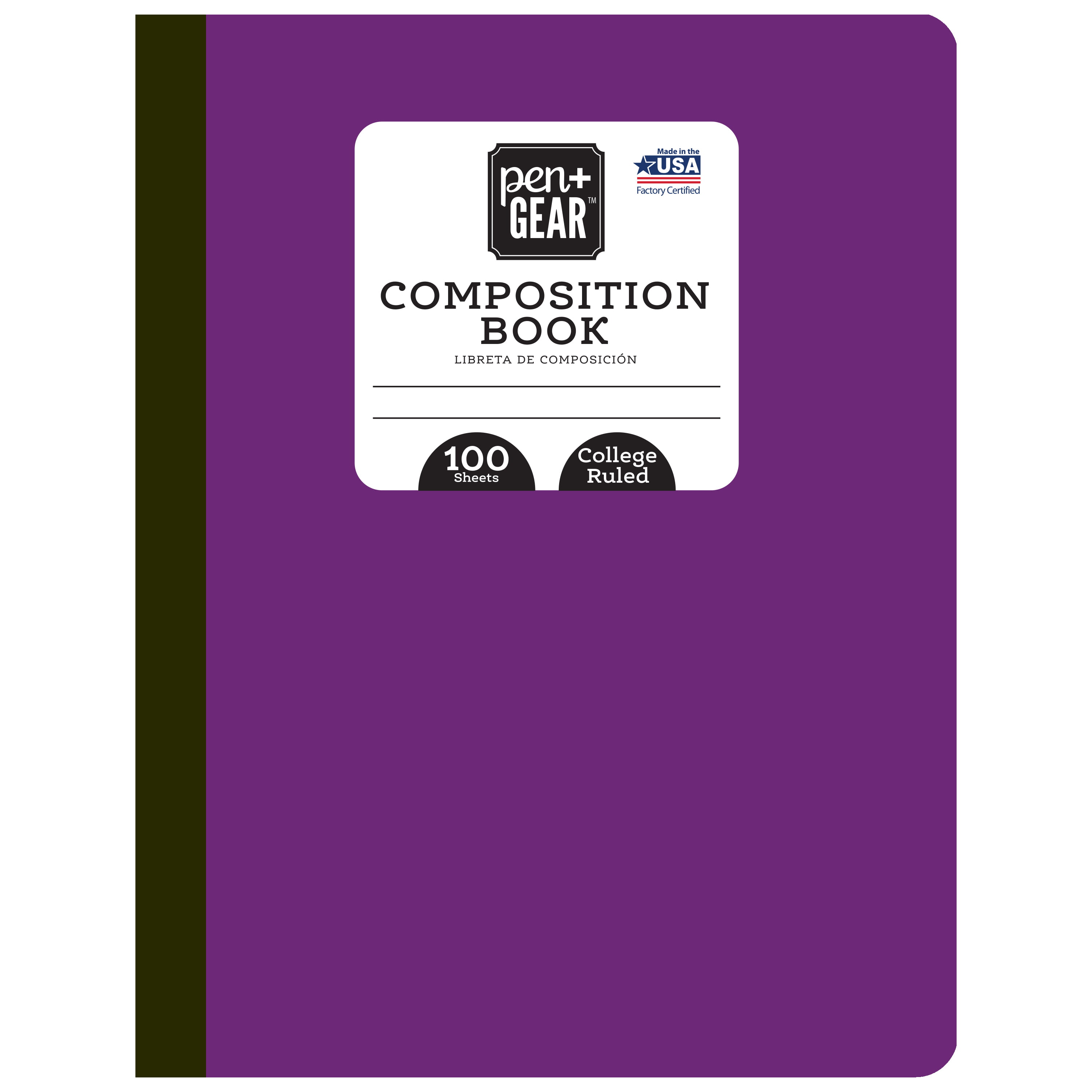 1 Pack White Details about   Pen+Gear College Ruled Composition Book 1 Subject 80 Sheets 