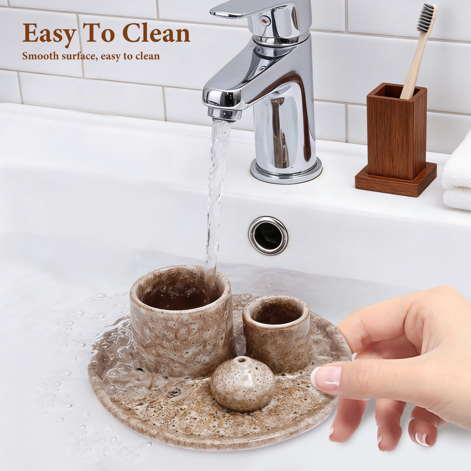 4 In 1 Ceramic Incense Holder Bowl Palo Santo Burner Sage Stick Ash Catcher Tray (white )