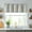 Blackout Moon | Grey, variant on Linen Textured Valance Curtain Striped Kitchen Valance for Small Windows 18 Inch Light Filtering Vertical Stripe Modern Farmhouse Window Topper for Living Room Bathroom 1 Panel Green on White