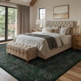 thumbnail image 5 of Lahome 8'x10' Large Forest Washable Area Rug, Dark Green Boho Floral Rugs for Living Room, Non-Slip Soft Farmhouse Carpet for Bedroom Dining Room Office, Dark Green, 5 of 10