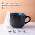 thumbnail image 7 of AmorArc Ceramic Soup Mugs with Lid, 24 oz Soup Cups with Hanlde for Coffee,Cereal,Salad,Noodles,Tea,Soup Bowls Cups,Microwave &Dishwasher Safe, Set of 4, Blue with Vented lid, 7 of 7