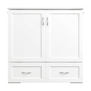AFI Hamilton Twin XL Solid Wood Murphy Bed Chest with Built-In Charger in White