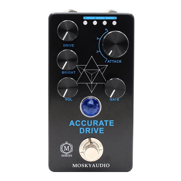 Pedal de Efectos para Guitarra y Bajo Accurate Drive, Noise Gate y Cuatro Modelos, Pedal de Overdrive con Bypass Real, Accesorios para Guitarra