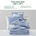 thumbnail image 4 of Twin Size Comforter Sets - Bed in a Bag Twin 5 Piece Stripes Seersucker Bedding Set, Soft Lightweight Down Alternative Comforter Twin Bed Set(Light Blue,Twin 68 x 88 inch), 4 of 7