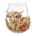 thumbnail image 2 of Cute Highland Cow Wine Glass, Highland Cow Gifts for Women, Halloween Stemless Wines Glass Thanksgiving Decor, 2 of 6