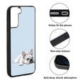 thumbnail image 2 of WIRESTER Shockproof Soft Rubber Cover Case for Samsung Galaxy S21+ Plus 6.7" 2021, French Bulldog Dog Lying Down Looking Up On Pale Aqua Background, 2 of 5