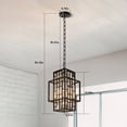 thumbnail image 2 of 15in Outdoor Pendant Light Fixture Ceiling Crystal Hanging Lantern For Porch, 2 of 10
