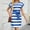 Blue, variant on Beach Dresses For Women Sevevn Women's Summer Dresses 2025 Striped Cap Sleeve T Shirt Crewneck Casual Dress A Line Tie Waist
