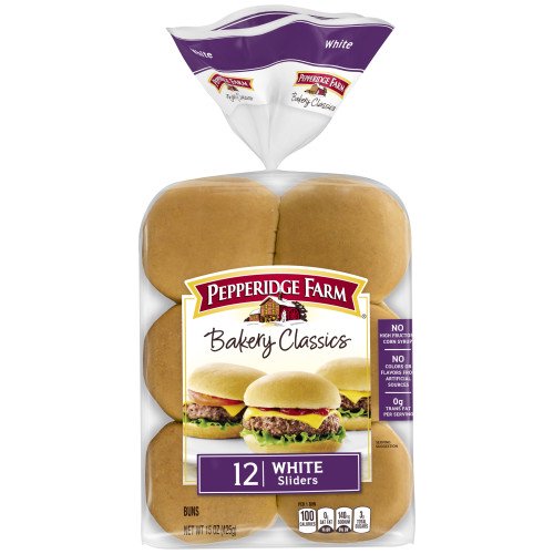 Pepperidge Farm Bakery Classics White Slider Buns, 12Pack Bag
