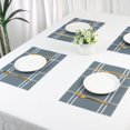thumbnail image 7 of Unique Bargains Placemat Set of 6 for Dining Table Decor Washable Table Placemat Gray Blue, 7 of 7