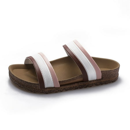 

Fashion British Style Flat Bottom Sandals And Slippers All-match Student Flip Flops Outdoor Footwear Casual Slides Shoes