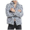thumbnail image 2 of Brilliant Winter Jackets for Men Clearance Men Leopard Winter Warm Lightweight Outdoor Woolen Faux-Fur' Coat Collar OverCoat White XXL, 2 of 9