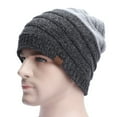 thumbnail image 3 of Dyfzdhu Knit Beanie Warm Thick Lined Hat Mens Winter Skull Cap Unisex Gray, 3 of 3