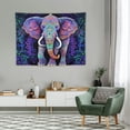 thumbnail image 2 of ONETECH  Mandala Elephant Tapestry, Trippy Purple Bohemian Boho Animal Indian Tapestry Wall Hanging for Bedroom, Hippie Tapestries Poster Blanket College Dorm Home Decor, 2 of 7
