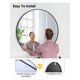 thumbnail image 5 of 36-pulgada round mirror: hd bathroom mirror para over the sink, big matte negra metal framed wall mirror para vanity, entrada, hallway, o sala de estar - easy to install, 5 of 8