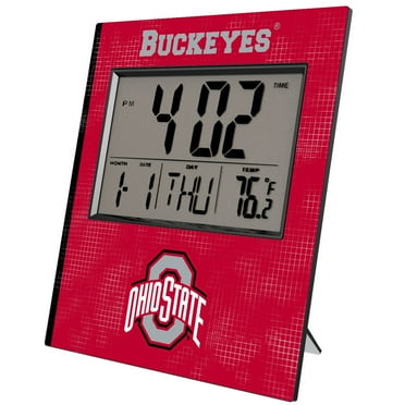 Keyscaper Ohio State Buckeyes Cross Hatch Digital Desk Clock