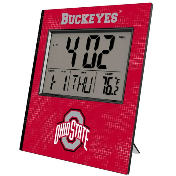 Keyscaper Ohio State Buckeyes Cross Hatch Digital Desk Clock