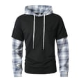 thumbnail image 4 of MHFRRA Sudadera con Capucha y Estampado de Cuadros, de Manga Larga, Informal, de Dos Piezas, para Otoño E Invierno, Ropa de Calle Cómoda para Uso Diario Negro, 4 of 5