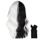 thumbnail image 3 of Peluca Blanca Y Negra, Banda Ajustable, Peluca Rizada Corta, Uso Firme, Especial Para Cosplay ANGGREK Otros, 3 of 8