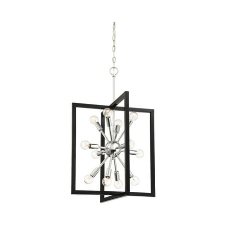 

Chrome Tone Finish Pendants 19 Wide Candelabra Base Bulb Type 12 Light Fixture