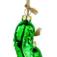 thumbnail image 4 of Northlight 8.5" Green Shiny Pickle Cluster Trio Glass Christmas Ornament, 4 of 5